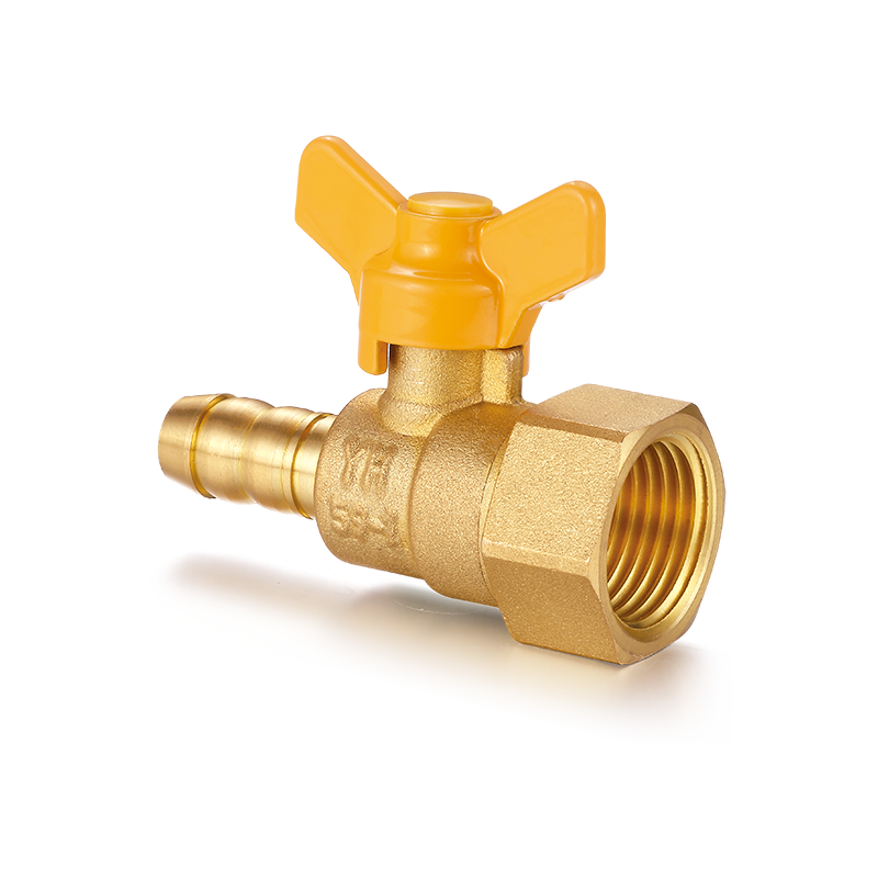 Valvola a sfera in ottone YH-216 con maniglia a farfalla (connettore F/tubo)